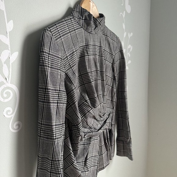 Plaid Zara Houndstooth Wrap Blouse - Picture 8 of 8
